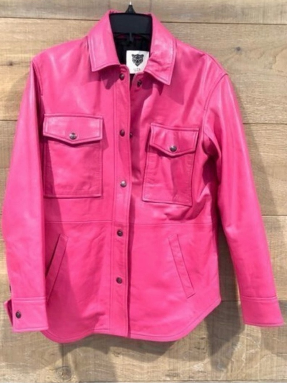 Lita by Ciara Bright Pink Lamb Leather shirt Jacket
